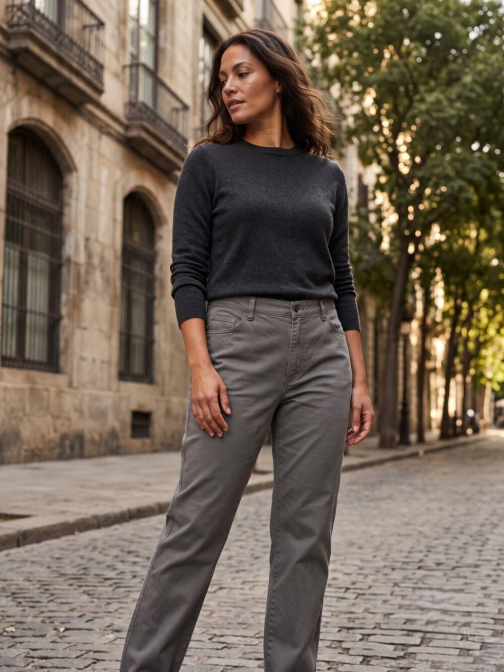 Lee Straight Leg Pants in Gray - Women's 18 Medium - Four Pocket Design